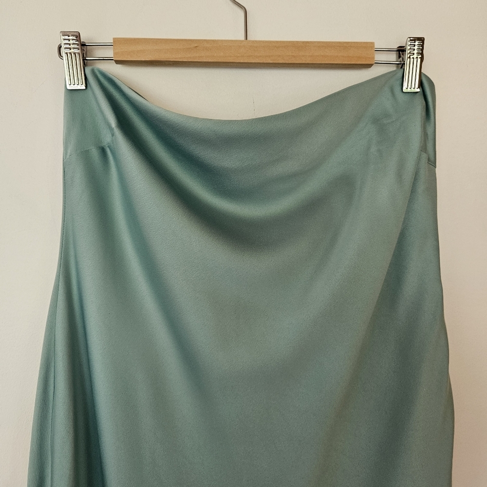 SOLD HOUSE of CB Alette Jade Satin  Strapless Maxi Dress Size XL - Picture 6 of 12
